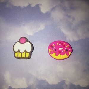 Cupcake and Donut 2 Piece Shoe Charms - Decorations - Shoe Accesories